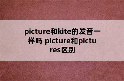 picture和kite的发音一样吗 picture和pictures区别